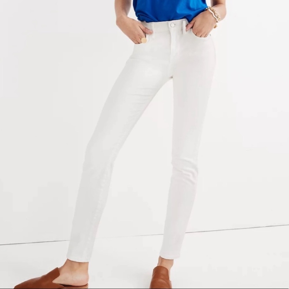 Madewell 9" High-Rise Skinny Jeans in Pure White Size 29  EUC